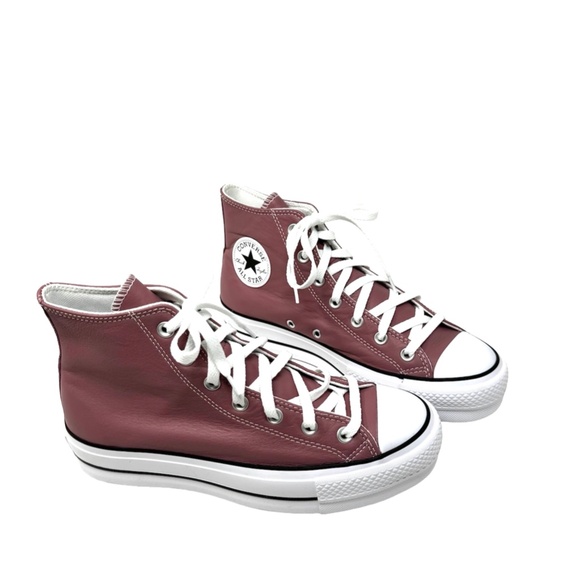 Converse Ctas Lift Platform Leather Pink High Top Women Size Shoes Skate A07858C - Picture 4 of 10